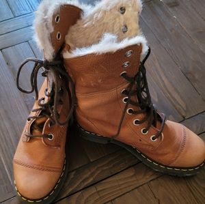 Gorgeous Dr. Martens fur lined boots NWOT